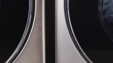 The Samsung WF45R6300AV in a laundry room