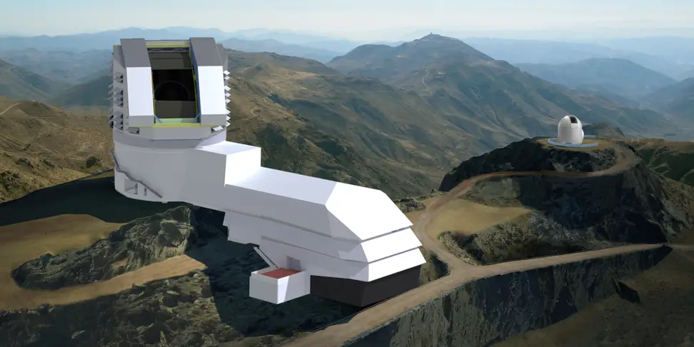 A rendering of the Large Synoptic Survey Telescope, set to launch in 2022