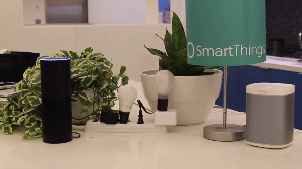 The Amazon Echo with SmartThings-compatible products
