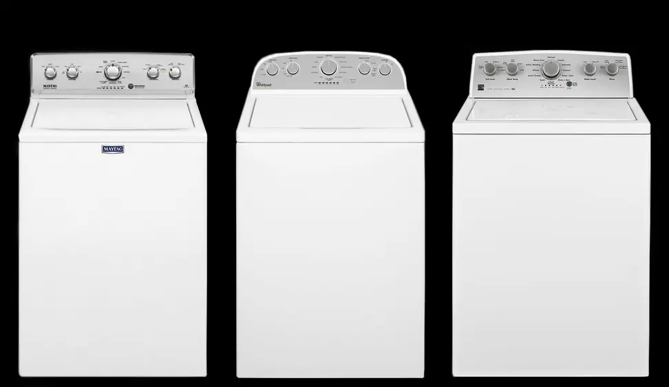 These Maytag, Whirlpool, and Kenmore washers look the same.