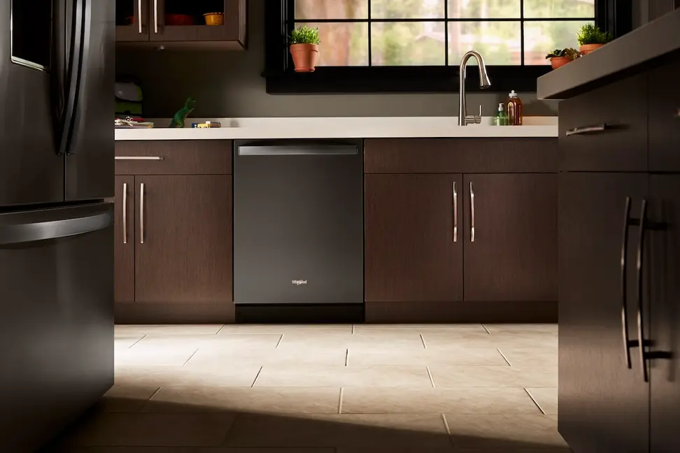 Attractive black stainless dishwasher is moderately priced