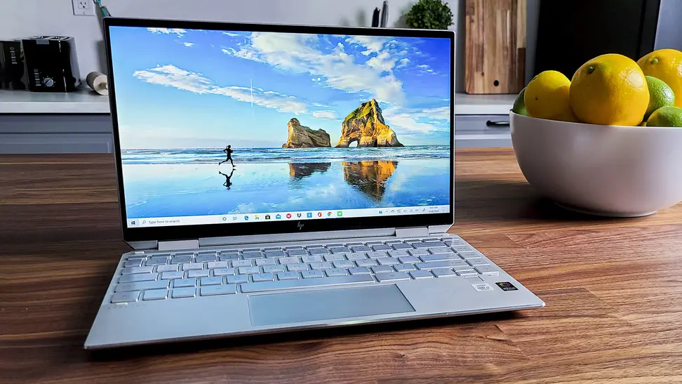 HP Spectre x360 on a kitchen island