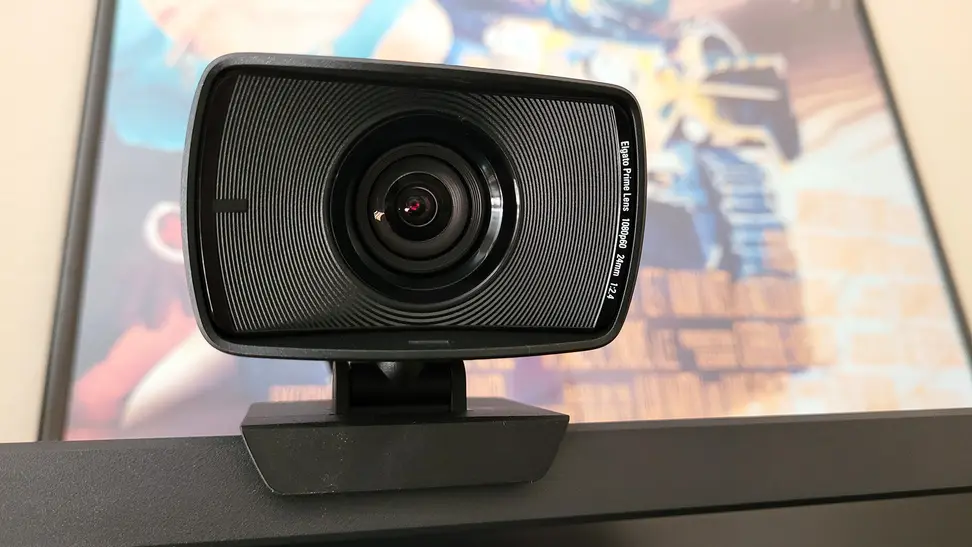 A front view of a webcam
