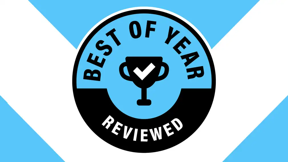 Reviewed Best of Year badge on a blue and white background
