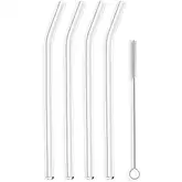 Product image of Hummingbird Glass Straws Clear Bent 9" x 9.5 mm