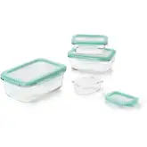Product image of OXO Good Grips 8 Piece Smart Seal Glass Rectangle Container Set