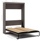 Product image of Pemberly Row Full Wall Bed in Bark Gray