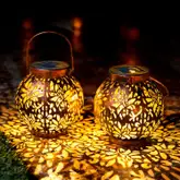Product image of JOIEDOMI 2-Pack Outdoor Solar Hanging Lantern Lights 