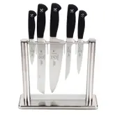 Product image of Mercer Culinary Genesis 6-Piece Forged Knife Block Set, Tempered Glass Block