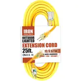 Product image of Iron Forge Cables 12/3 SJTW Lighted Outdoor Extension Cord, 25 Foot