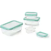 Product image of OXO Good Grips 8 Piece Smart Seal Glass Rectangle Container Set