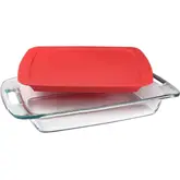 Product image of Pyrex Easy Grab 3-Quart Glass Baking Dish with Red Lid