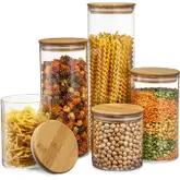 Product image of Le’raze Bamboo & Glass Cookie Jars