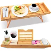 Product image of SereneLife Bath Caddy Breakfast Tray Combo 