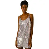 Product image of Allegra K Sequin V Neck Mini Dress