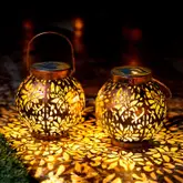 Product image of JOIEDOMI 2-Pack Outdoor Solar Hanging Lantern Lights 