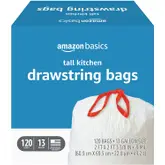 Product image of Amazon Basics Tall Kitchen Drawstring Bags