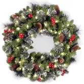 Product image of National Tree Company Pre-Lit Crestwood Spruce Wreath