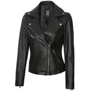 Product image of Angel Jackets Asymmetrical Biker Real Leather Jacket