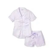 Product image of Petite Plume Women's Lavender French Ticking Short Sleeve Short Set