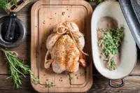 A spiced turkey ready for the oven