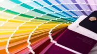 A paint color fan deck