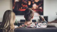Streaming couple on the couch