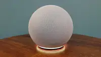 The Amazon Echo Plus 4th Generation on a table