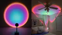 Left: Sunset Lamp against wall; Right: Sunset lamp on ceiling