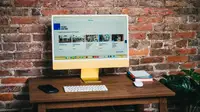 Photo of Apple's M1 iMac all-in-one desktop computer.