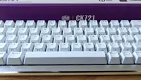A close up of a white keyboard
