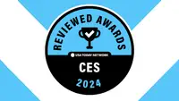 Reviewed Awards: CES 2024 badge on a blue and white background