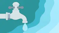 Graphic of a faucet letting out a single drop