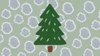 A Christmas tree with a mold background