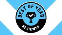 Reviewed Best of Year badge on a blue and white background