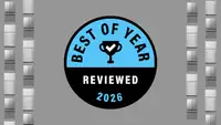 Reviewed's Best of Year Award badge on a gray background with refrigerators