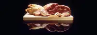 A table full of meat.
