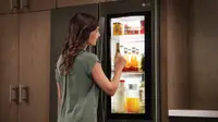 You can knock on this LG fridge to see what's inside it.