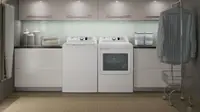 The GE GTW680BSJWS top load washer and GTD65EBSJWS dryer.