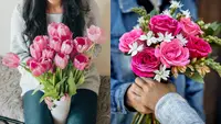 Two pink flower bouquets