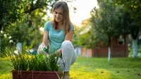 woman gardening outside