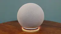 The Amazon Echo Plus 4th Generation on a table