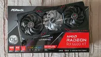 A graphics card on top of a box