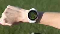 Garmin golf watch displayed on arm