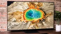 The 55-inch Samsung S95B QD-OLED displaying 4K/HDR content in a living room setting