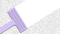 Graphic of razor being used to clean a clear area of skin between body hair.