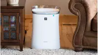 An air purifier in a living room