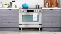 A Dutch oven and saucepot on the Bosch HIS8655U 36-in Induction Range