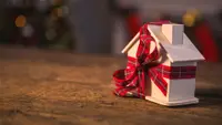 A house wrapped in a bow