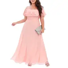 Product image of Pinup Fashion Off Shoulder Chiffon Maxi Dress